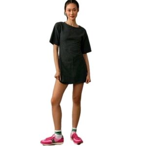 Anthropologie Daily Practice Field Day Short Sleeve T Shirt Black Dress Size: L